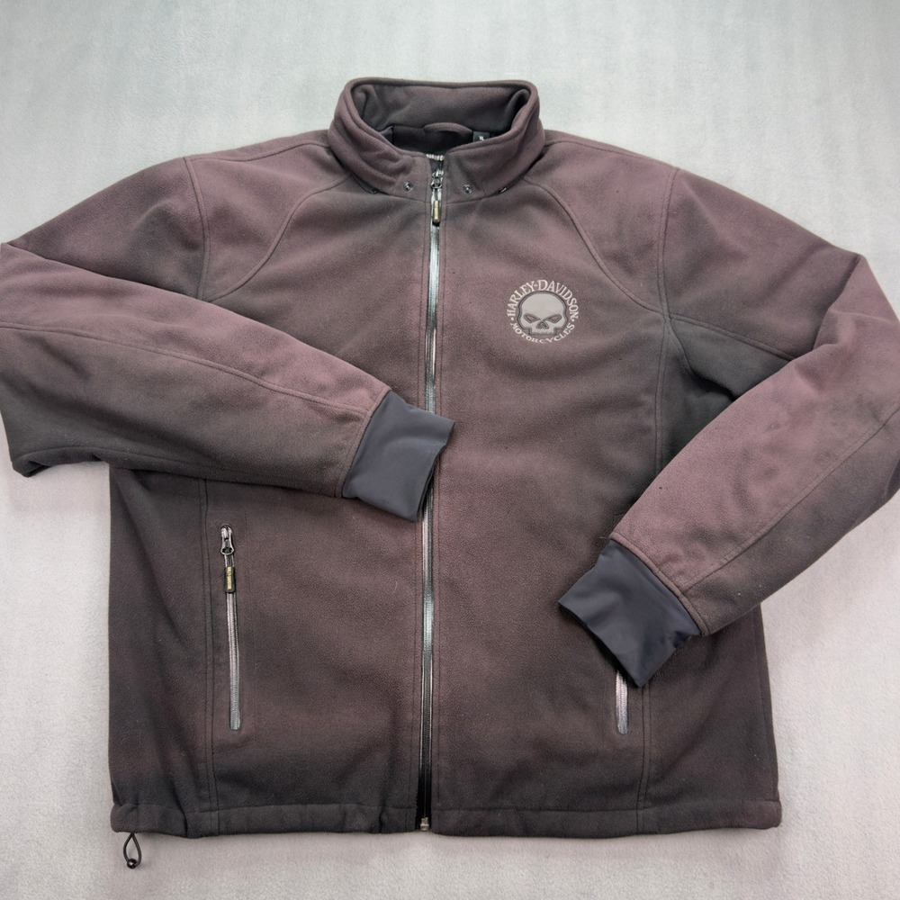 Harley-Davidson Riding Gear Fleece Jacket XL Gray Willie G Skull